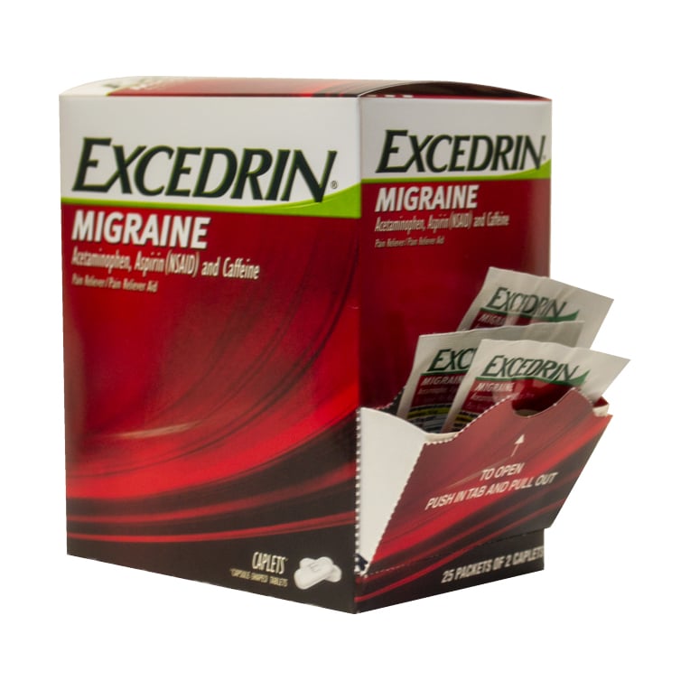 Excedrin migraine 25 Pack of 2 Caplets per Pack | Item No: 1247