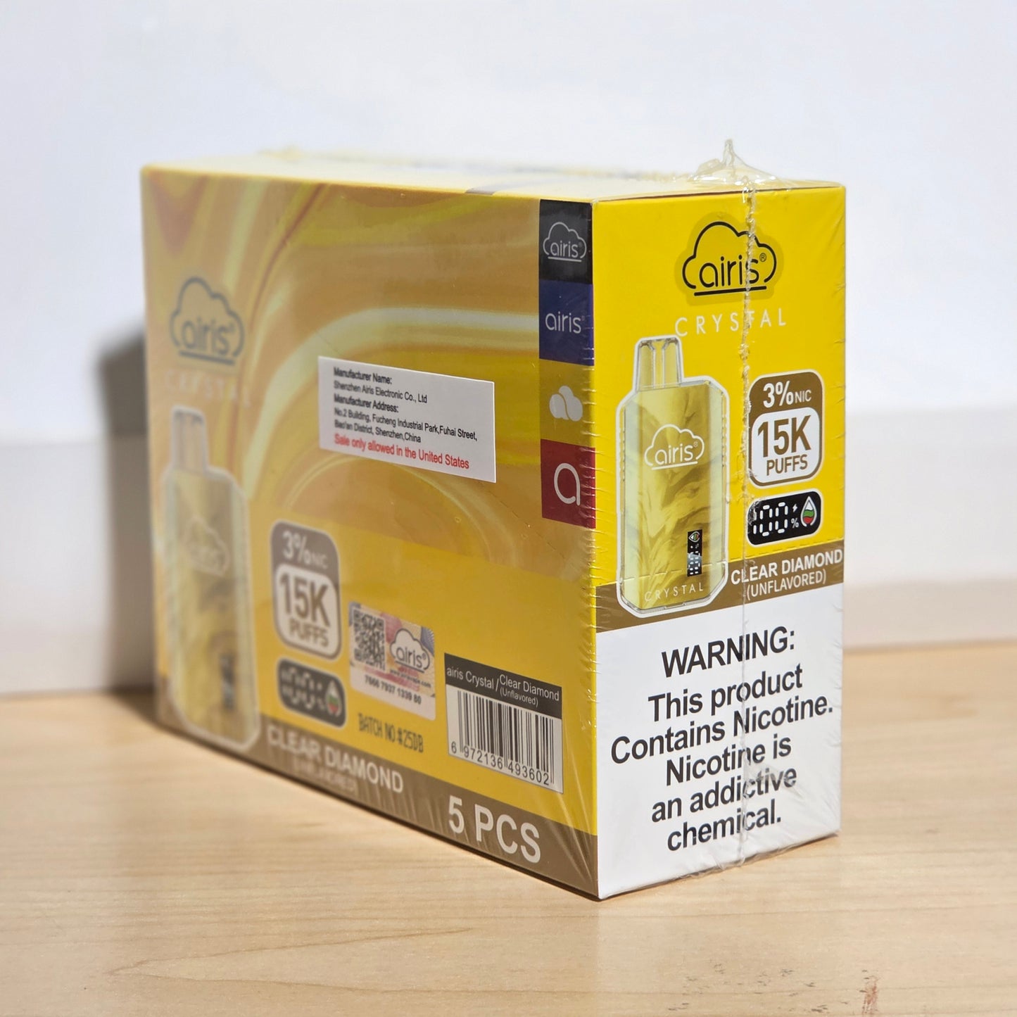 Airis Crystal 15000 Puffs 12ml Diamond Clear 3% (5 pk)