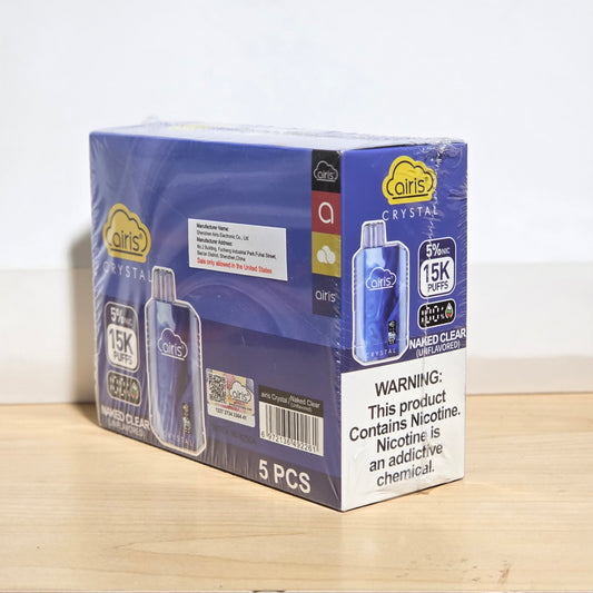 Airis Crystal 15000 Puffs 12ml Naked Clear 5% (5 pk)