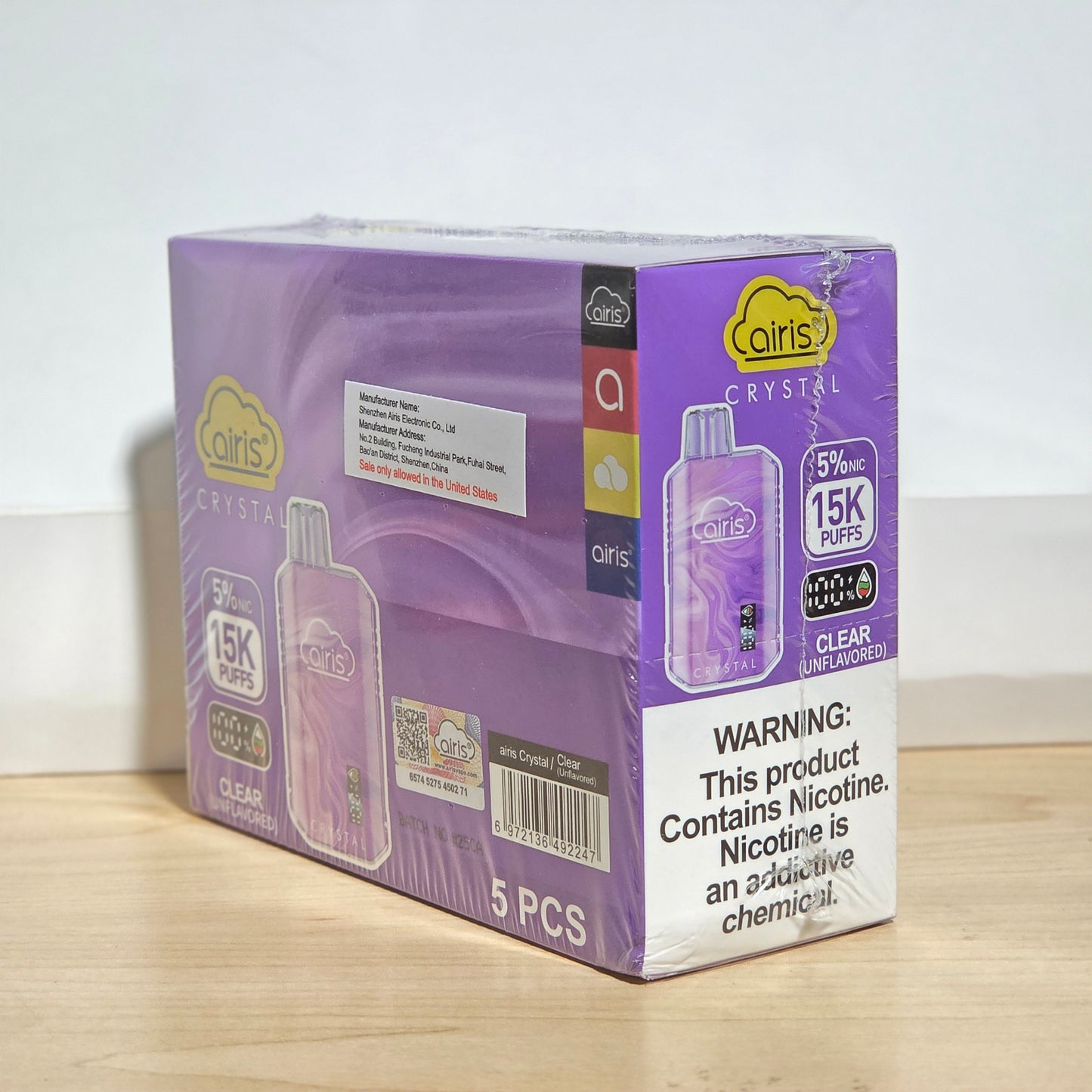 Airis Crystal 15000 Puffs 12ml Clear 5% (5 pk)