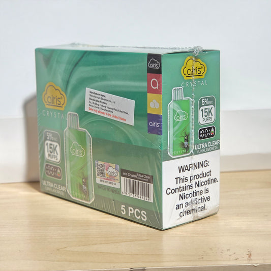 Airis Crystal 15000 Puffs 12ml Ultra Clear 5% (5 pk)