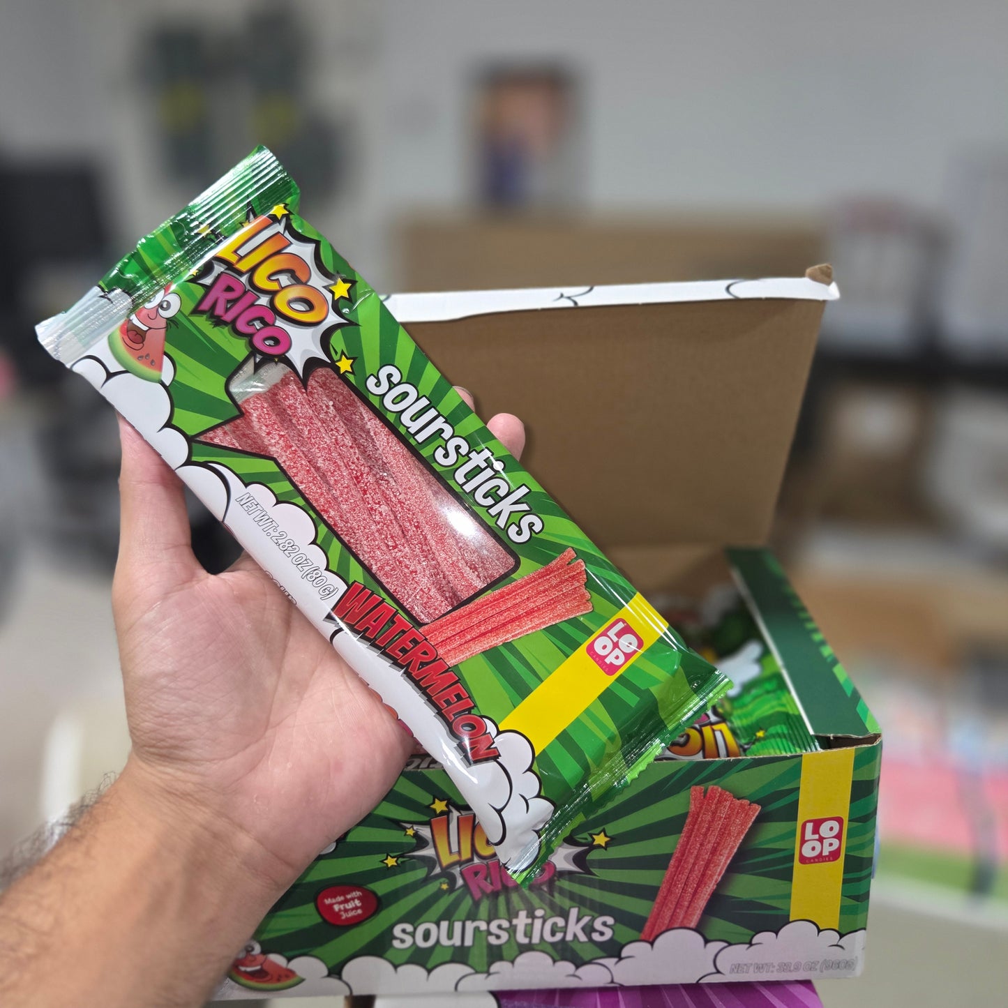 Lico Rico Watermelon Sour Stick 2.82oz (80g)
