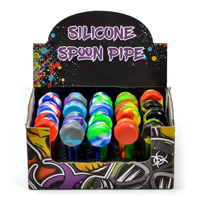 Silicone Pipe Spoon with Metal Inside 20ct | Item no.: 3600