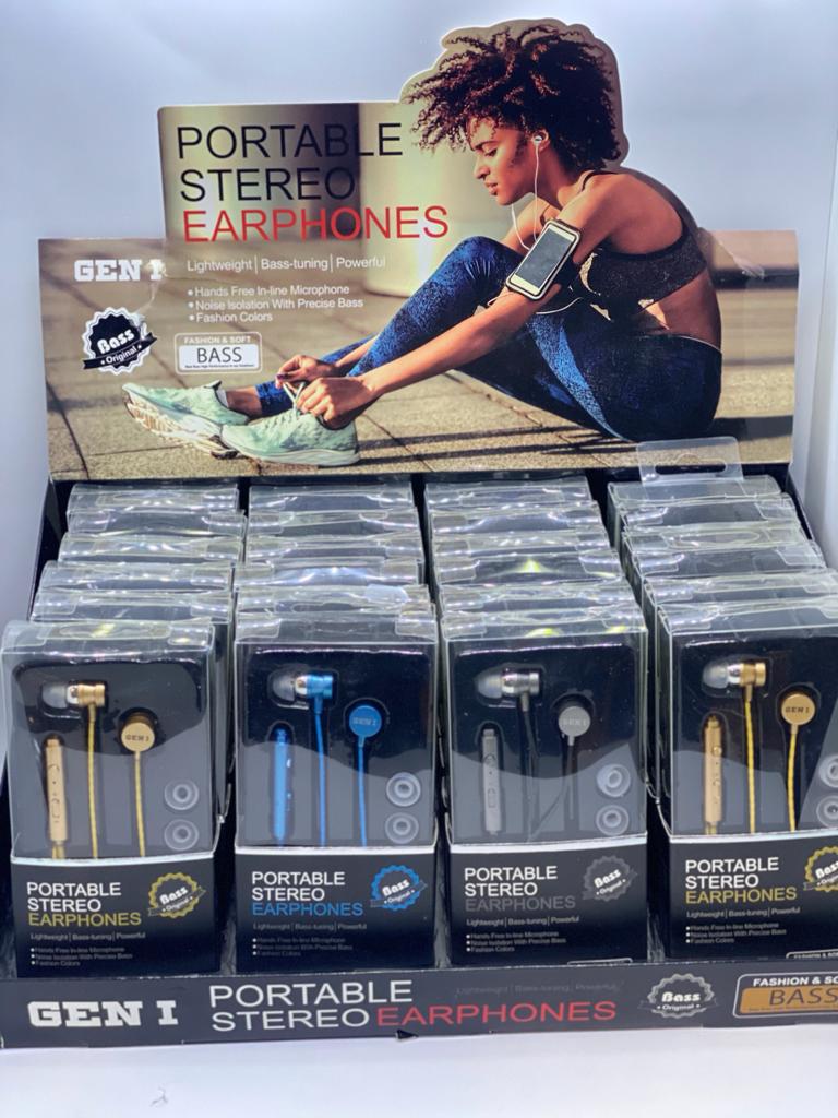 Earphone Portable Stereo GEN 1 24ct | item no.:369