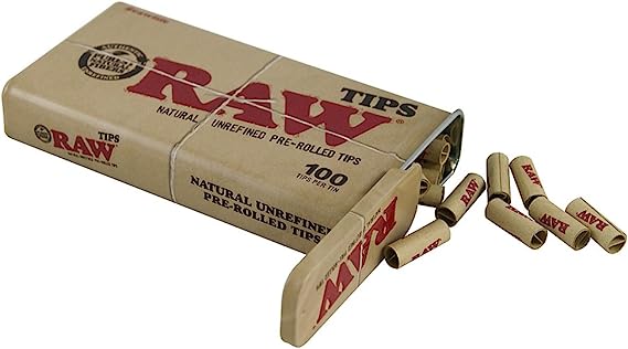 RAW Natural Unrefined 100 Tip Pre-Rolled Tin 6ct | Item No: 1844