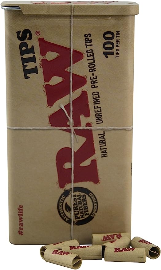 RAW Natural Unrefined 100 Tip Pre-Rolled Tin 6ct | Item No: 1844