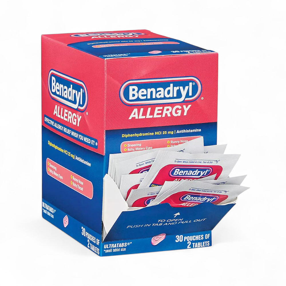 Benadryl Antihistamine Allergy 60 Packs of 2 Tablets | Item No: 60