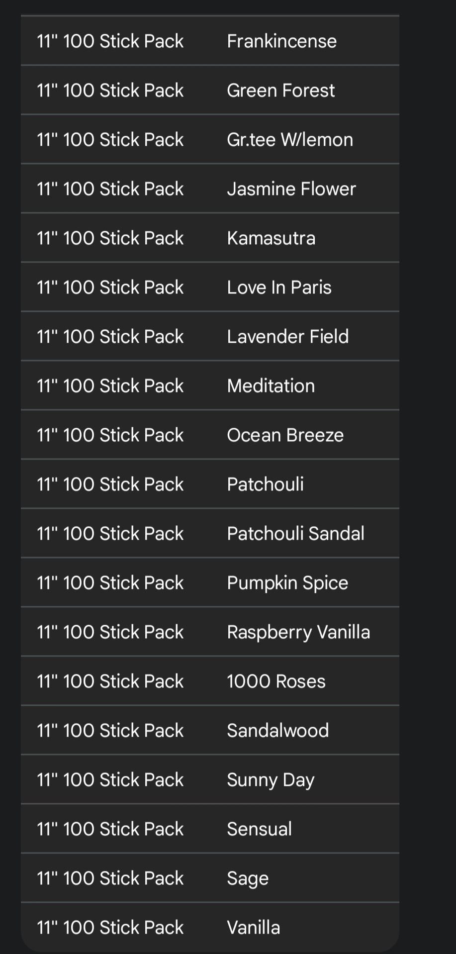 Song of India Single Incense Stick 100ct