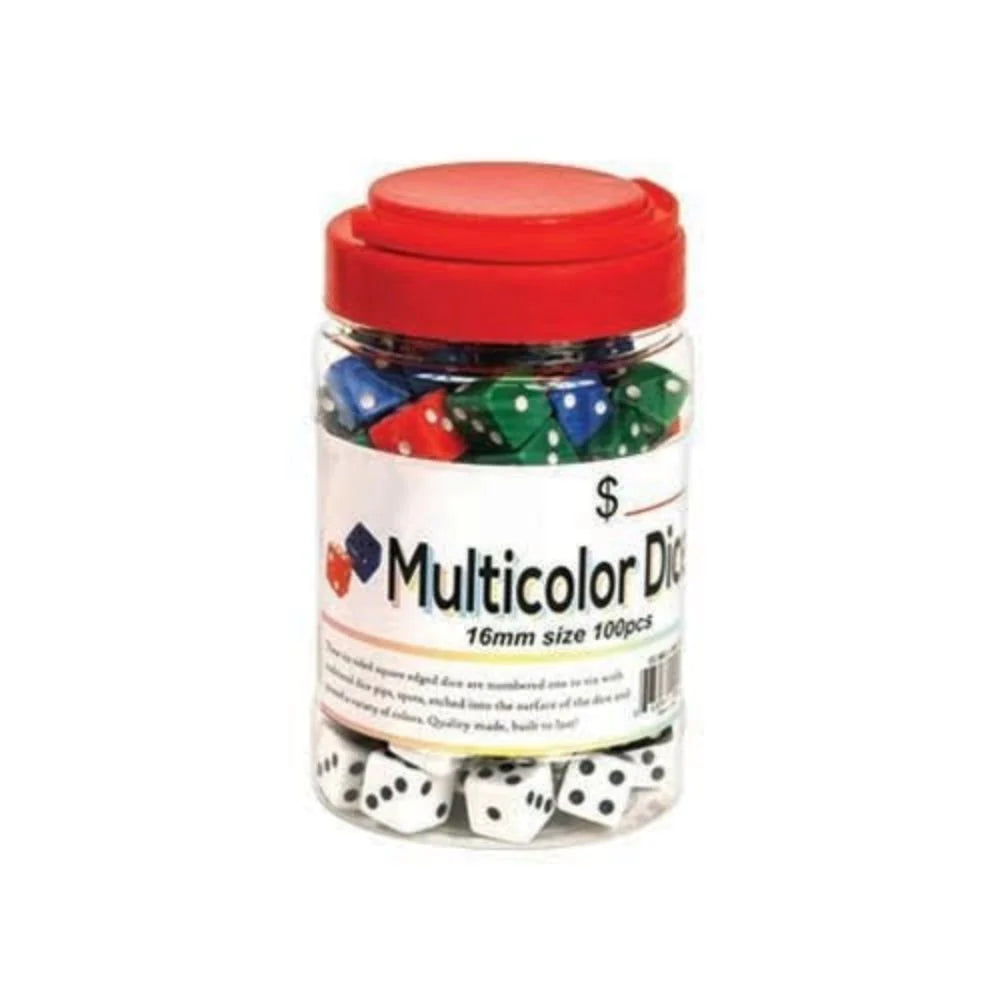 Double Cross Dice Jar | Clear (100 pc), Multicolor (100 pc, 50 pc) | Item no.: 2256, 301, 2255