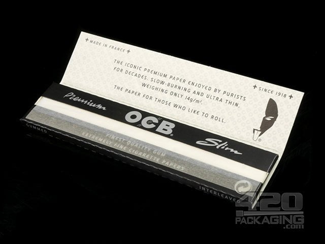 OCB Premium Slim 24 Booklets Cigarette Rollin Paper | Item No: 731