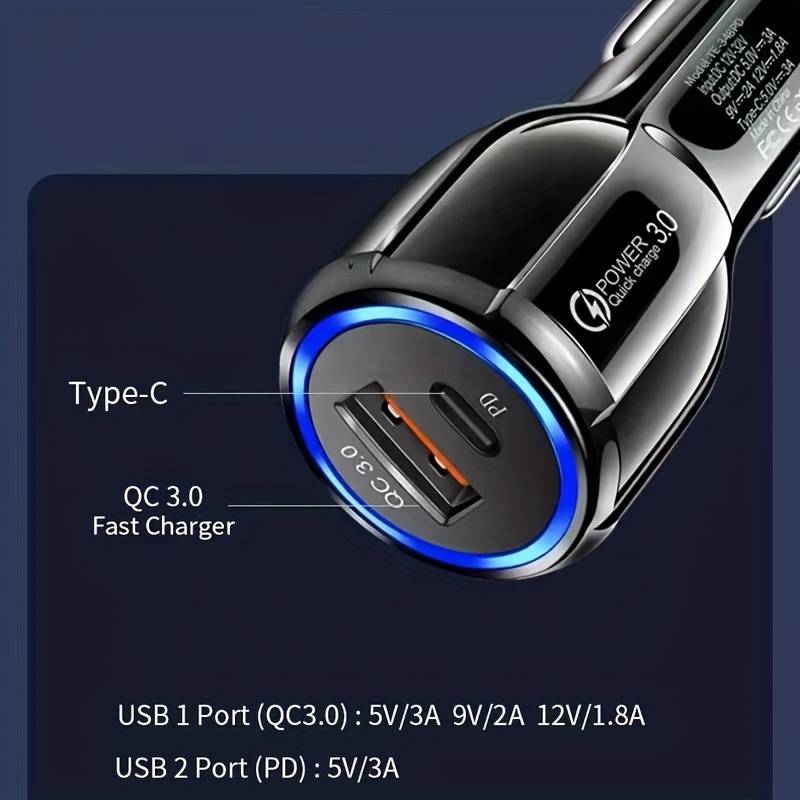 Car Charger 2pin 3.0 USB-C | Item no.: 511