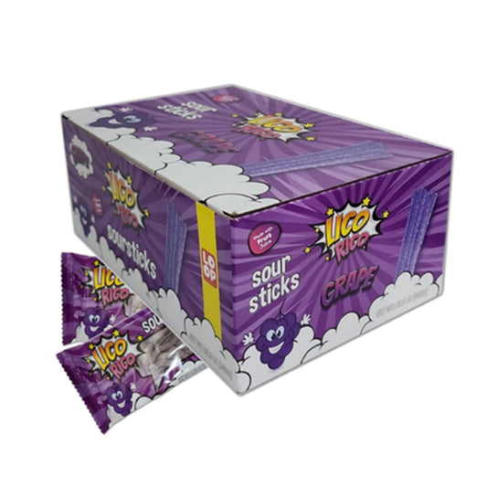 Lico Rico Grape Sour Stick 2.82oz (80g) 12ct