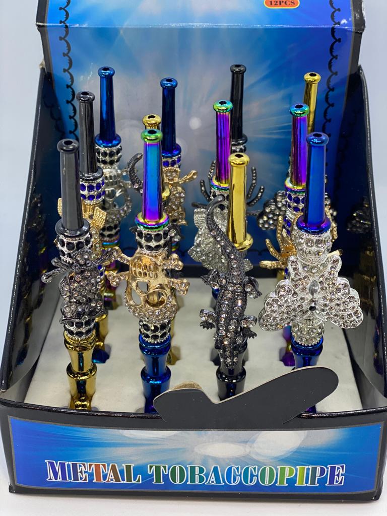 Metal Pipe with diamond animals 1/12 ct. #2559