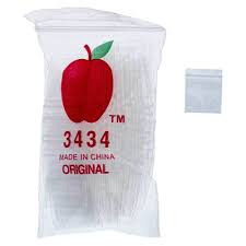 Apple Zip Bag 3434 Clear 100ct