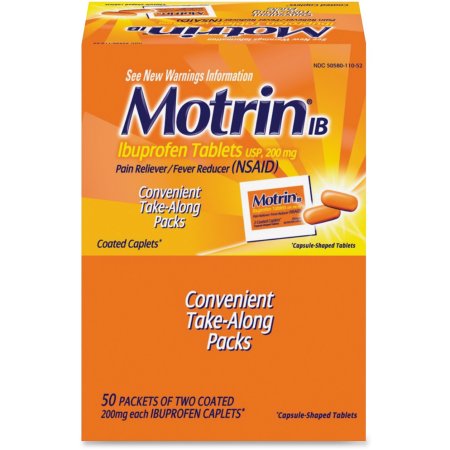Motrin IB, Unit Dose Box of 100 (50 Packs of 2) | Item No: 50