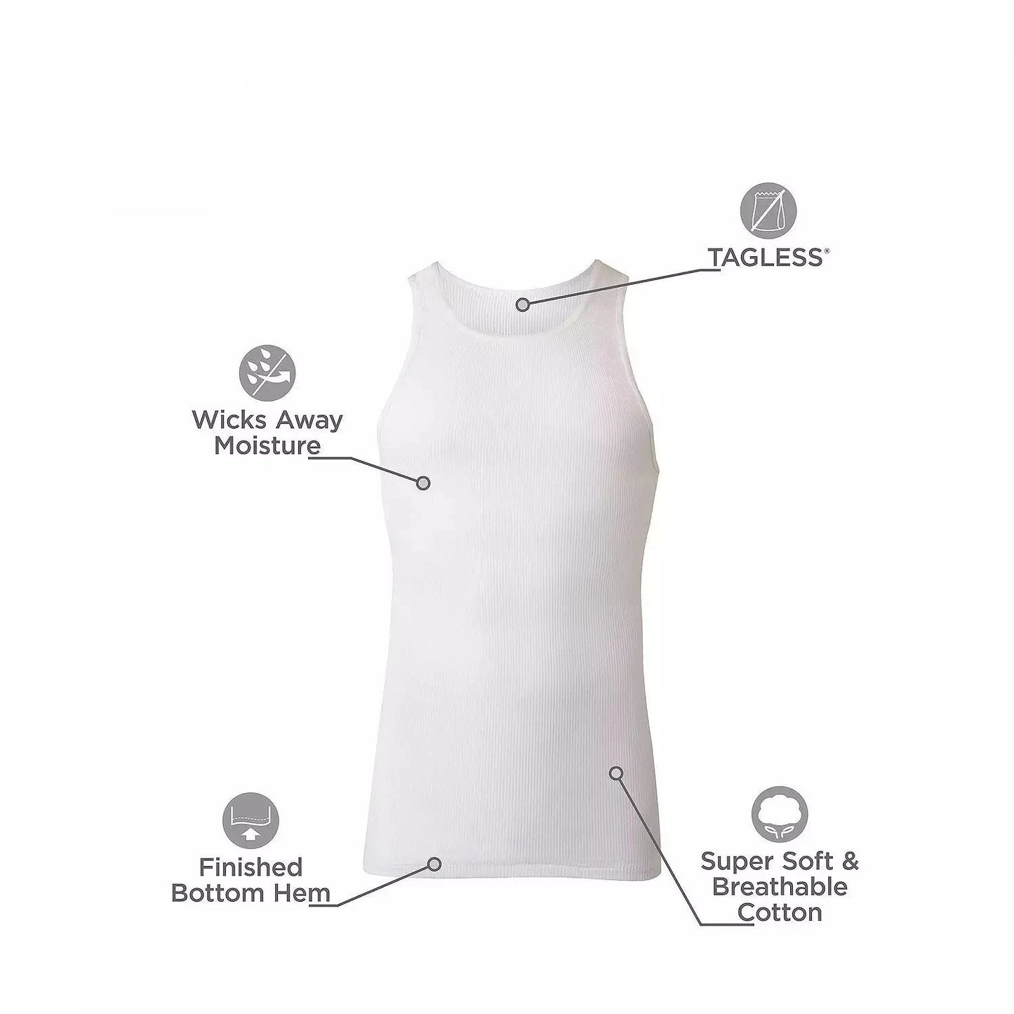 Tank Top White Shirts 6ct | Item no.: N/A