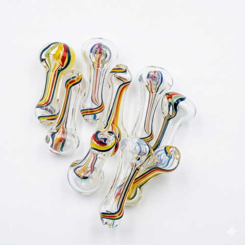 Glass Pipe With Stripes Small Series (GP-199) | Item No: N/A