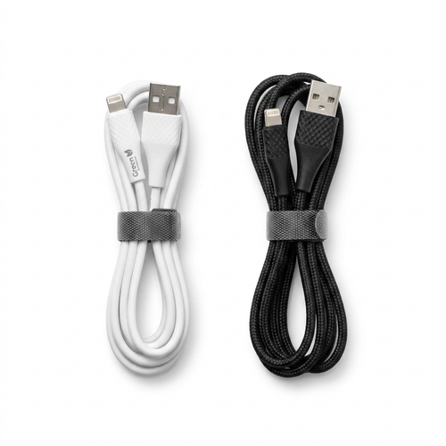 USB-A to Lightning Charging & Data Cable for iPhone – 3 FT & 6 FT, Black or White| Item No.: 323