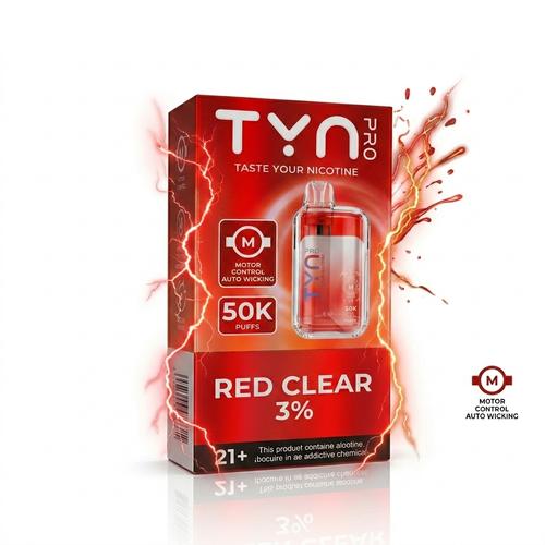 TYN (pro) 50k Puffs Red Clear Box (5pk)
