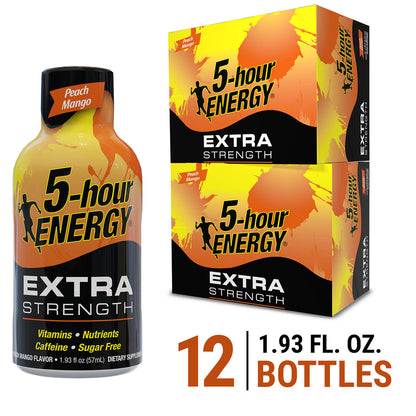 5 Hour Extra Strength Energy Shots- Peach Mango (12 per pack) | Item no.: 272