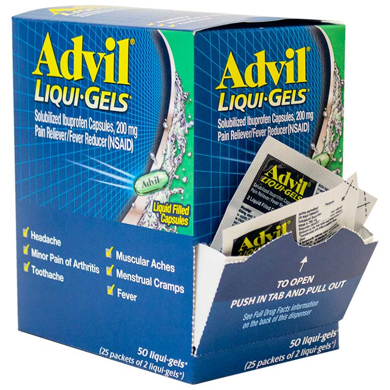 Advil Liqui-gel 25 packets of 2 liqui-gels | Item No: 3453