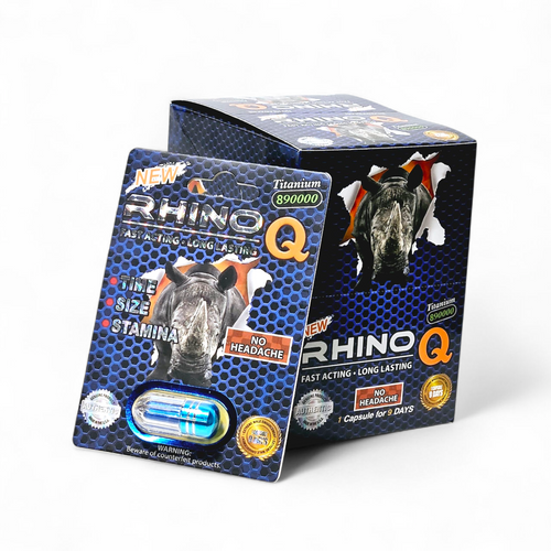 Rhino Q Titanium 890000 Capsule – Individually Sealed Adult Supplement Pack| Item No.: 508