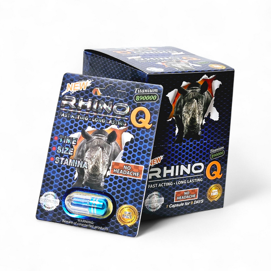 Rhino Q Titanium 890000 Capsule – Individually Sealed Adult Supplement Pack| Item No.: 508