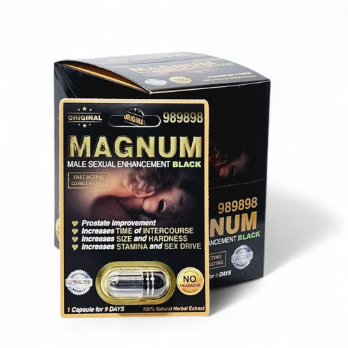 Magnum 989898 Black Capsule – Individually Sealed Adult Supplement Pack | Item No.: 157