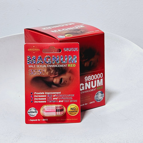Magnum 980000 Red Capsule – Individually Sealed Adult Supplement Pack | Item No.: 157