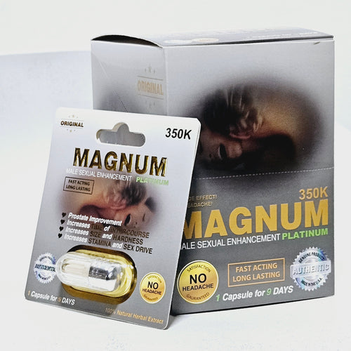 Magnum 350K Platinum Capsule – Individually Sealed Adult Supplement Pack| Item No.: 1398