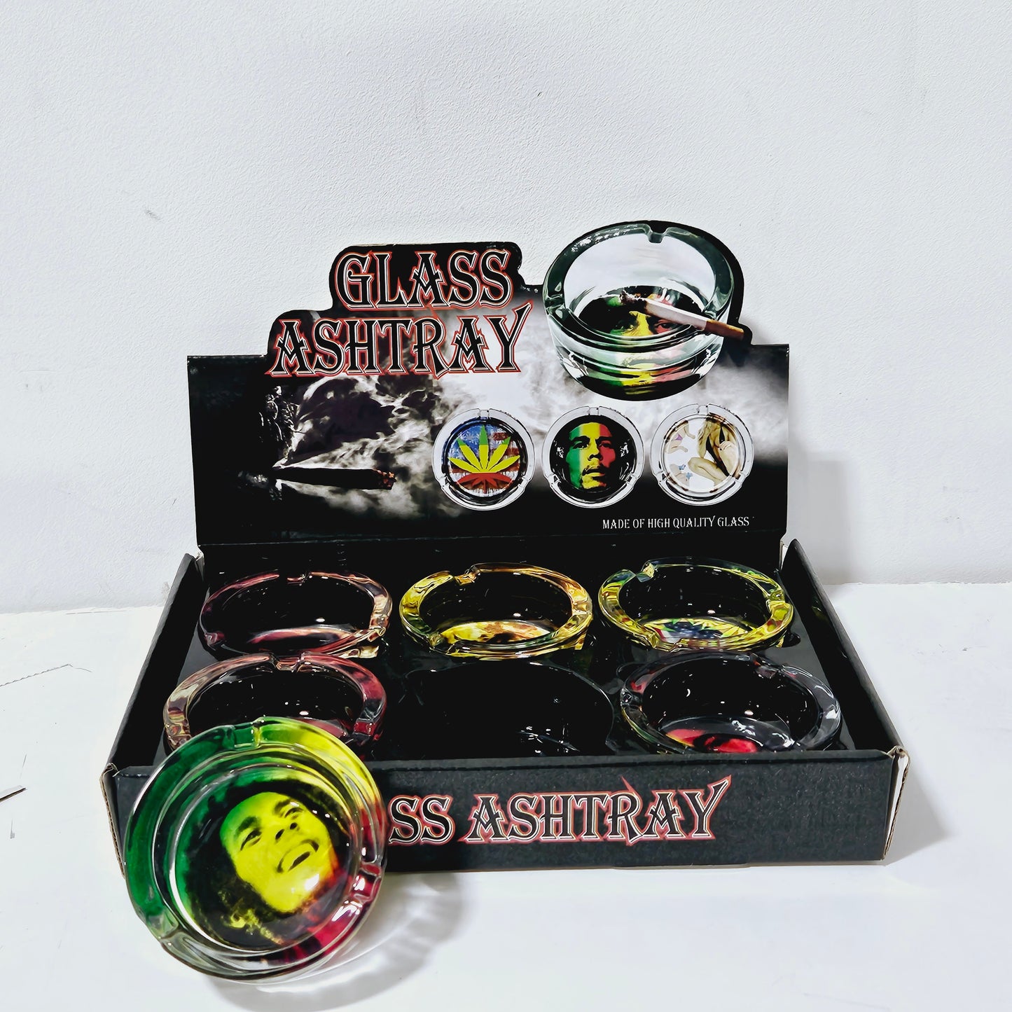 Bob Marley Glass Medium Ashtray | Item no.: 2979