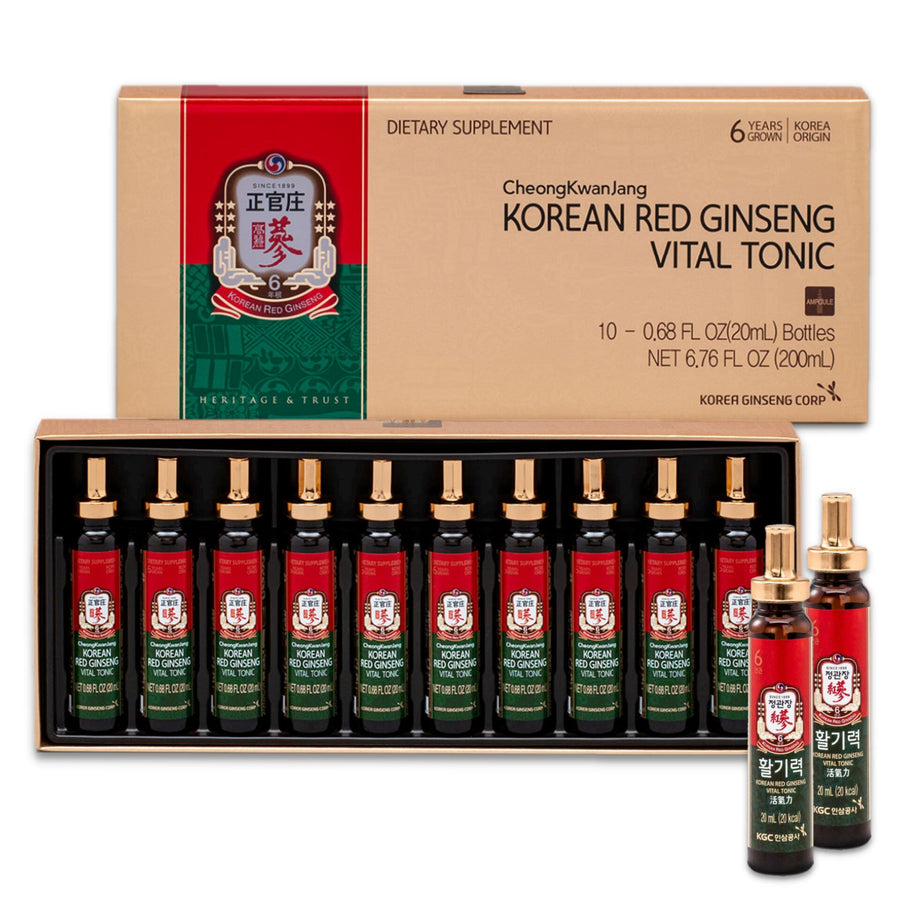 Korean Red Ginseng Roots Drink Glass Bottle 10ct | Item no.: 1173