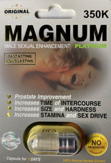 Magnum 350K Platinum Capsule – Individually Sealed Adult Supplement Pack| Item No.: 1398