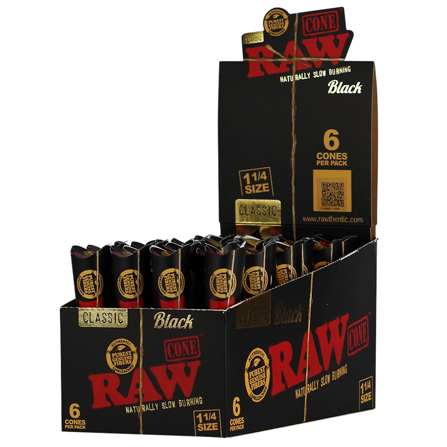 RAW Cones (6pk Black) 1 1/4 32ct | | Item No.: 3266