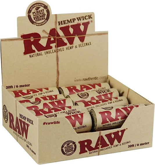 Raw Natural Hemp Wick Rolls - 20ft 20ct | Item No: 2856