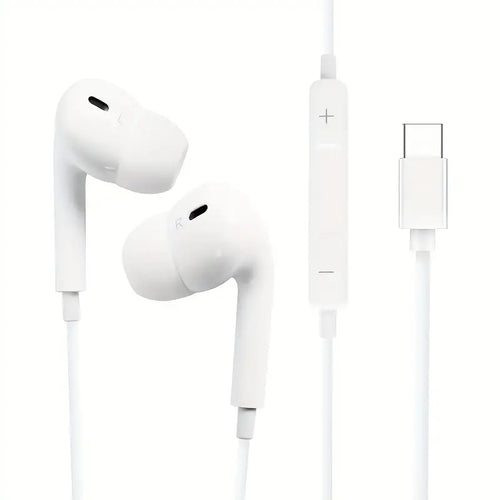 USB-C Wired In-Ear Earphones with Microphone & Volume Control – White | Item no.: 3450