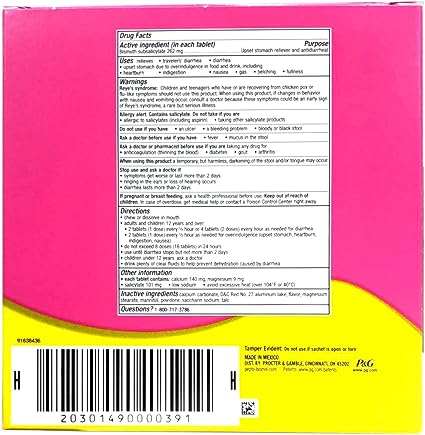 Pepto Bismol Dispenser - 32 Packs 4 Chewable Tablets | Item No: 222