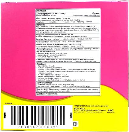 Pepto Bismol Dispenser - 32 Packs 4 Chewable Tablets | Item No: 222