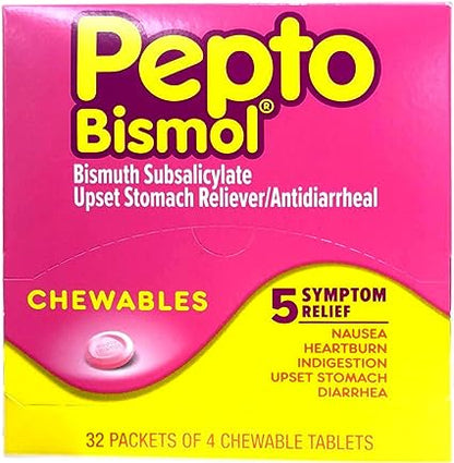 Pepto Bismol Dispenser - 32 Packs 4 Chewable Tablets | Item No: 222