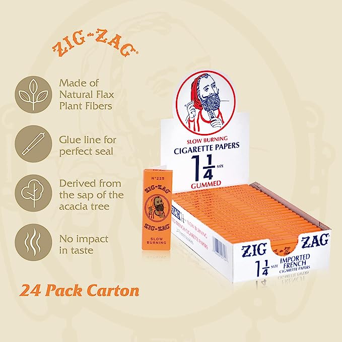 Zig Zag Orange 1 1 /4 Rolling Paper 24 booklets | Item no.: 81