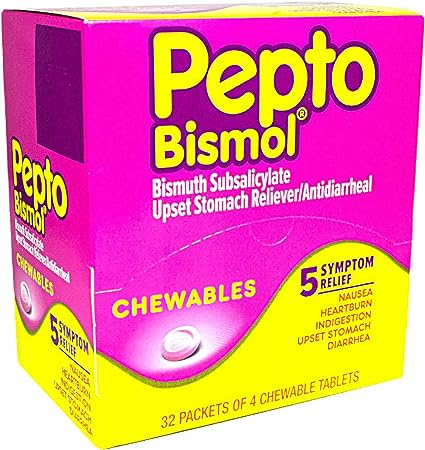 Pepto Bismol Dispenser - 32 Packs 4 Chewable Tablets | Item No: 222