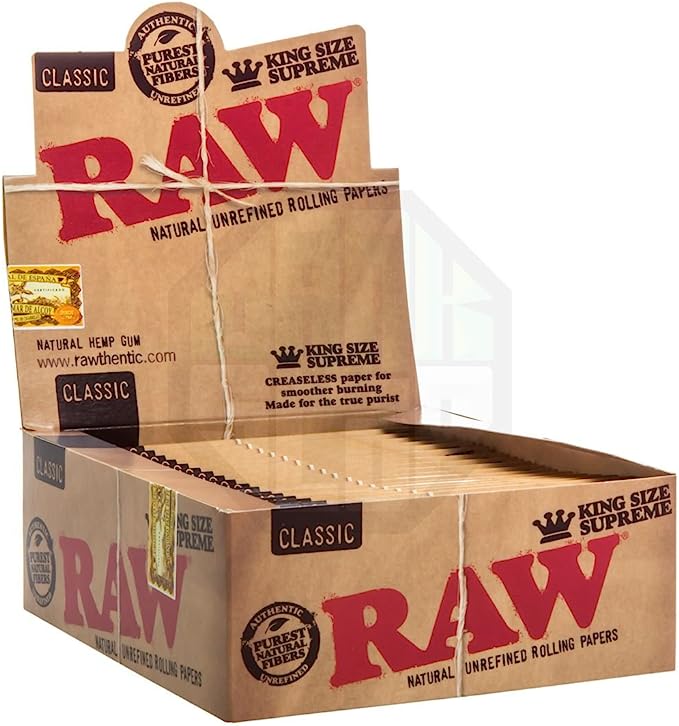 Raw Classic King Size Supreme Rolling Paper 24 ct | Item No: 98