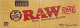 RAW Cone (98 Special) 20 Pack Pre-Rolled Cones | | Item No.: 3212