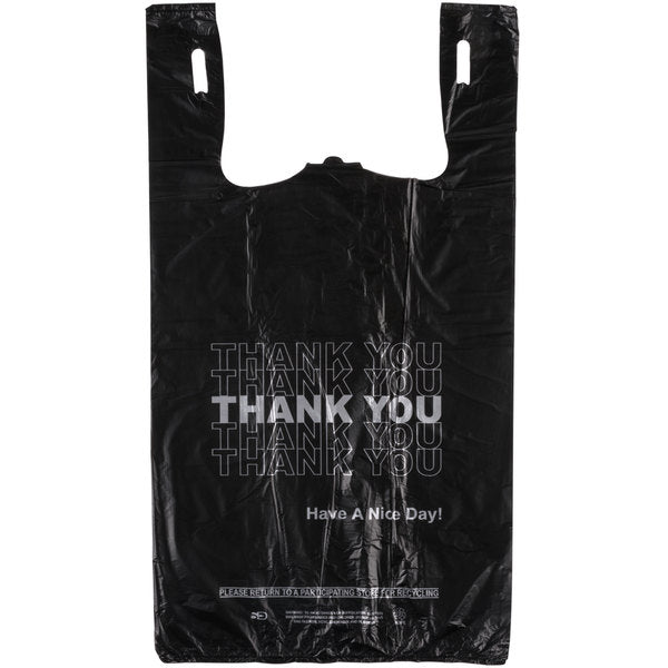 Kav Shopping Black Thank You Heavy-Duty Plastic bag | Item no.: 2125, 3260, 3261