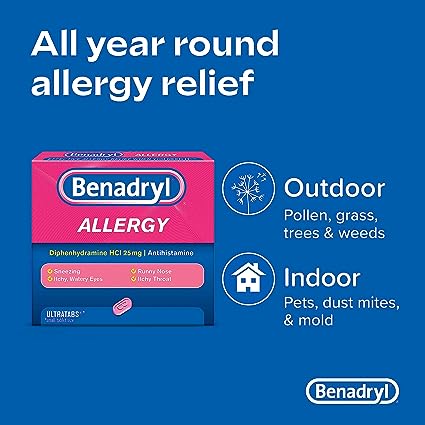 Benadryl Antihistamine Allergy 60 Packs of 2 Tablets | Item No: 60