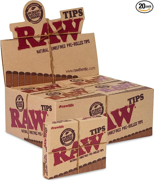 RAW Pre-Rolled Tips 20 Booklets - 21 Tips Per Booklet | Item No: 103