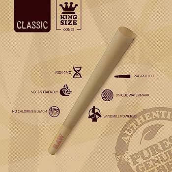 Raw Cone Classic King Size 32 ct Slow burning | Item No: 106