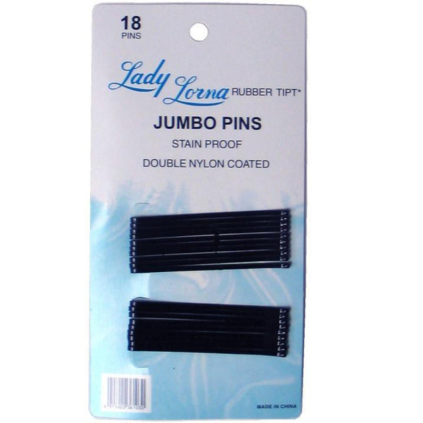 Lady Lorna Jumbo Pins Black, 18 pins per sheet, pack of 1 | Item no.: 181