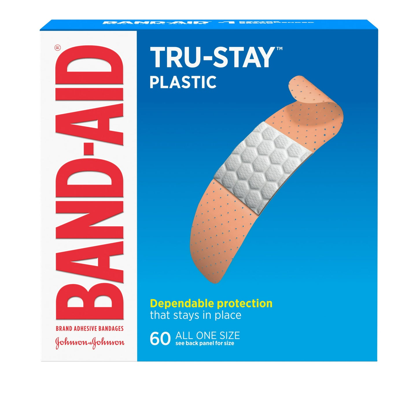 BAND-AID PLASTIC BANDAGES 60 piece (6 count box), 8 piece travel pack (12 count box)| Item no.:1501, 2496