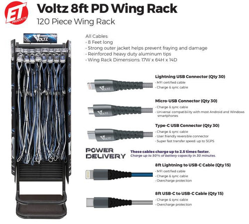 LED Phone Cable Display 120ct | Item no.: 528